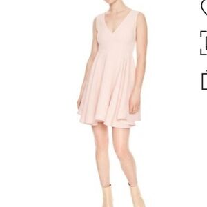 Sandro fit and flare mini dress crepey skater dress sleeveless extra small pink